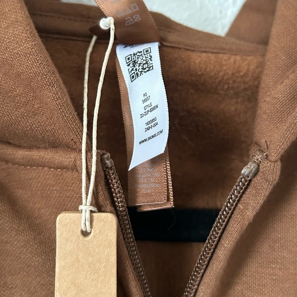 Skims classic fleece 2 piece set hoodie and pants bison sz small Nwt - Picture 7 of 16